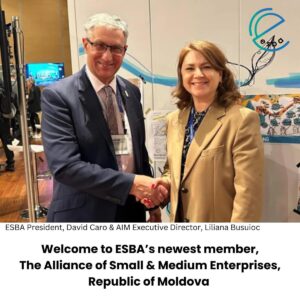 ESBA President, David Caro & Liliana Busuioc, Executive Director of the Alliance of Small and Medium Enterprises from Moldova